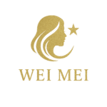 金色女性側臉與星星的 WEI MEI 標誌