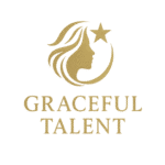 金色女性側臉與星星的 GRACEFUL TALENT 標誌
