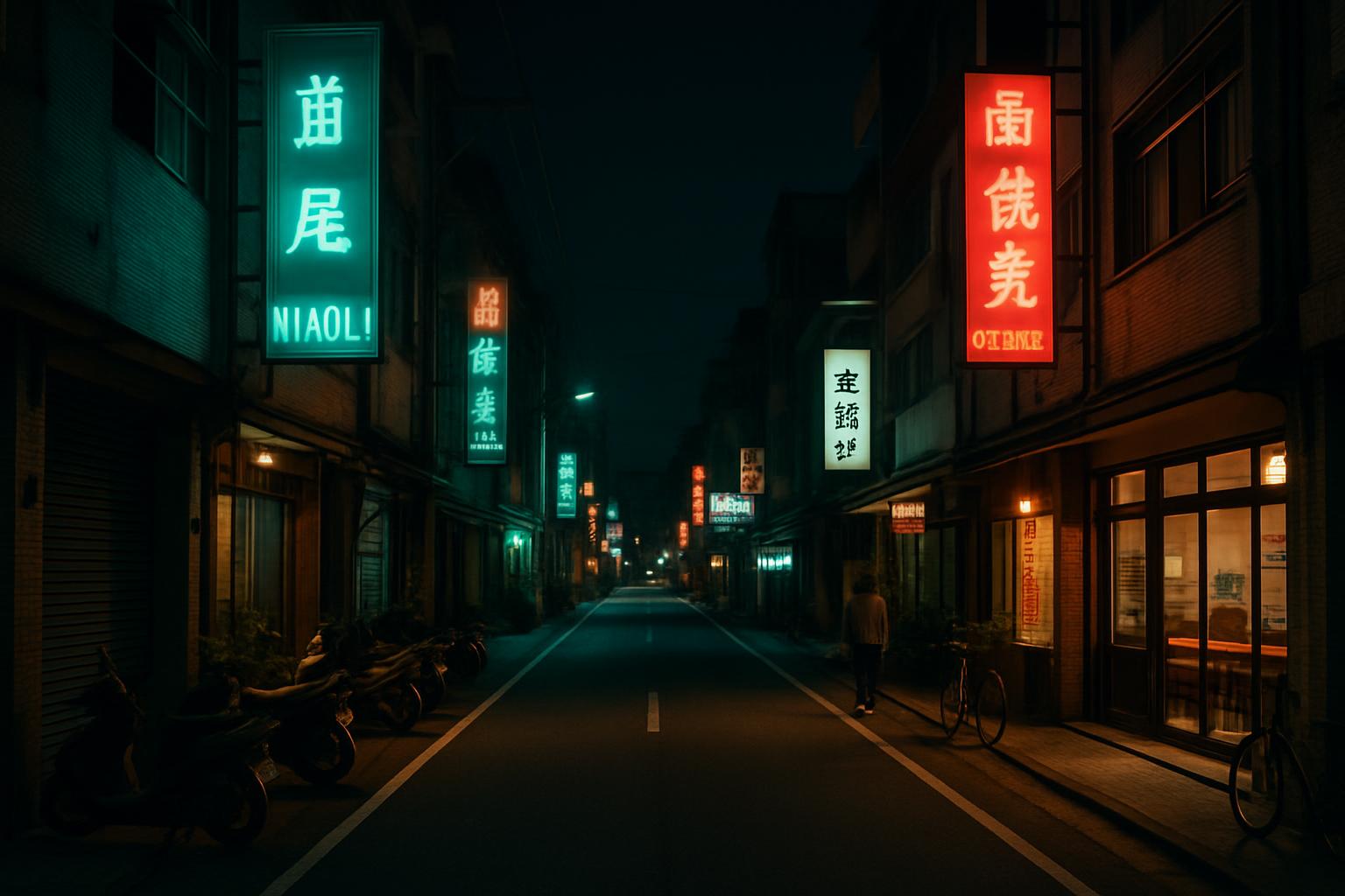 苗栗北苗竹南頭份夜生活街景示意