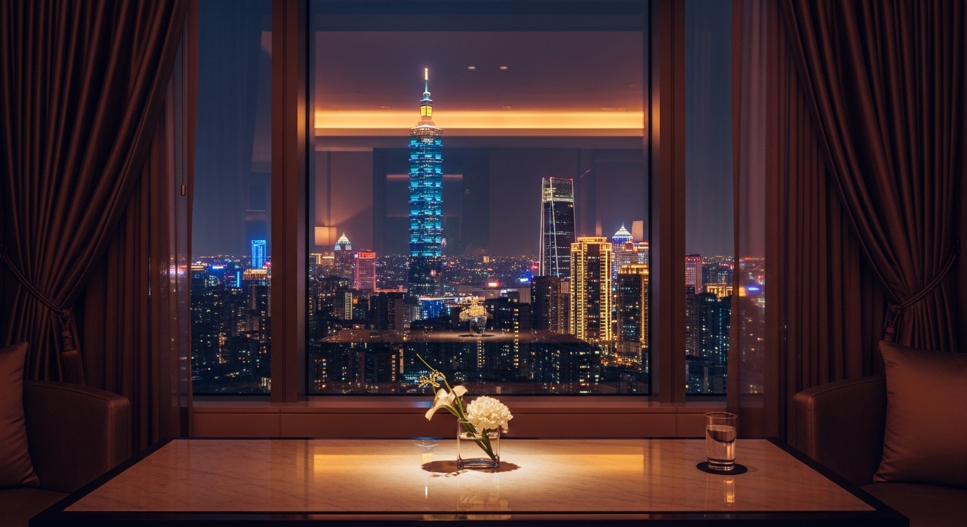 唯美酒店經紀 專業工作場景 夜晚台北高級酒店氛圍
