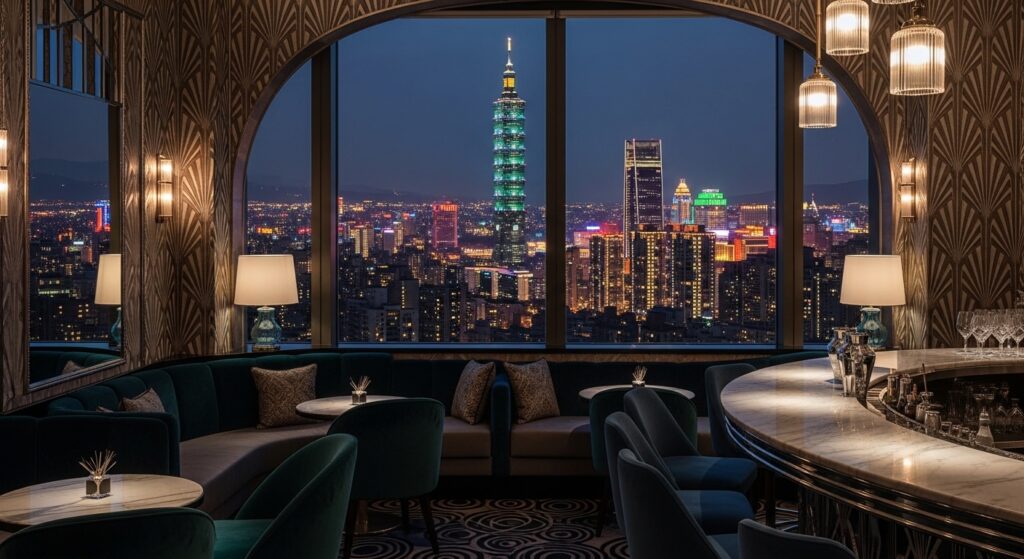 客戶慶祝主題的夜景與專業場景意象，唯美酒店風格