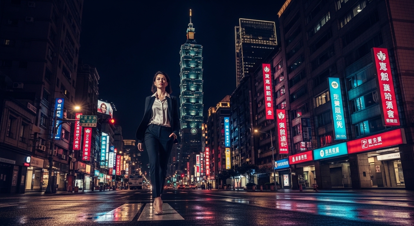 酒店履歷 專業女性 夜景 台北 夜間商務形象