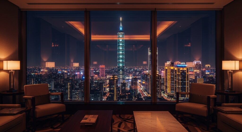 酒店補水相關的夜景與高級氛圍圖像示意，突出專業與健康管理