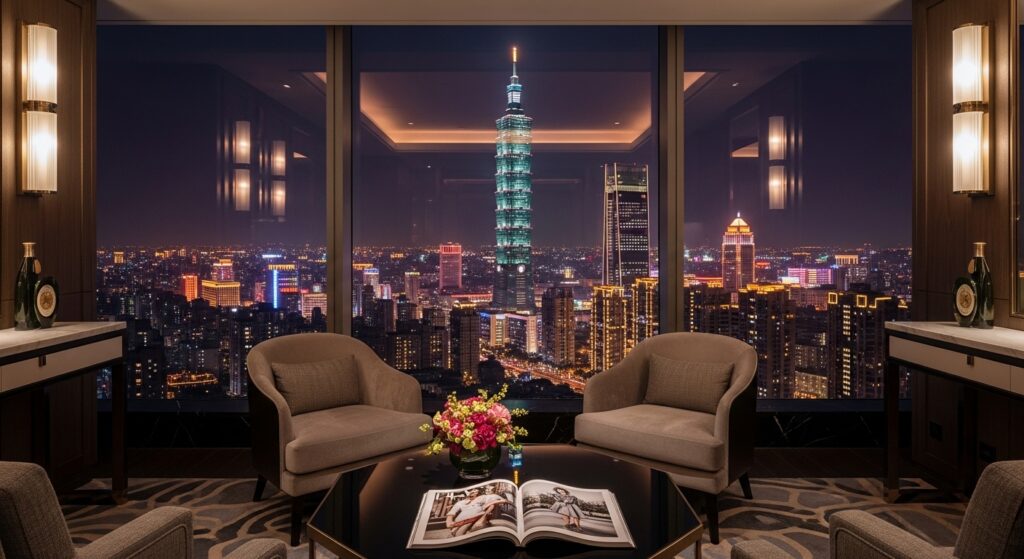 夜景與酒店存款主題的專業形象，夜晚都會風格