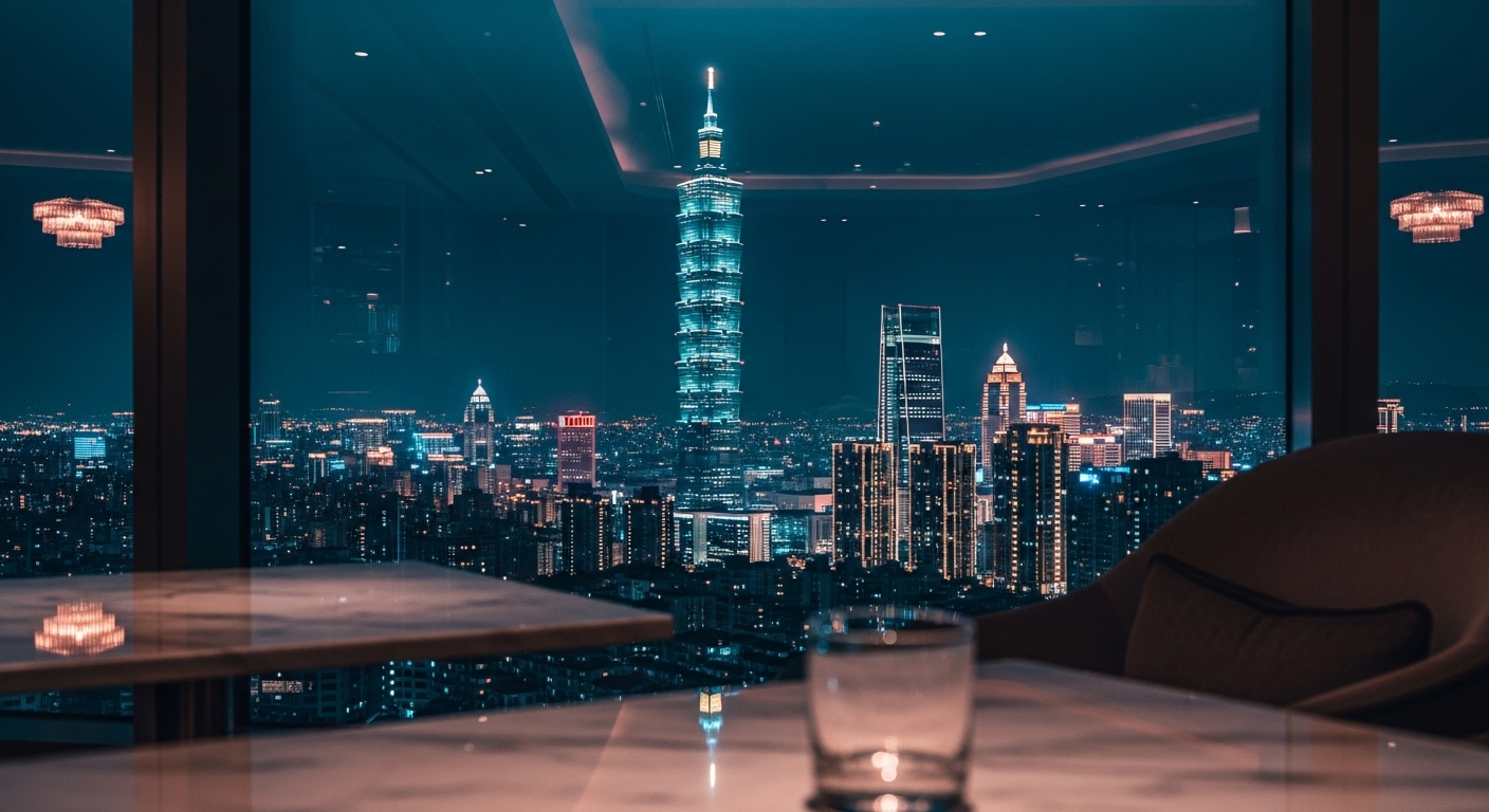 酒店經紀入行指引：專業女性在台北夜景氛圍的工作形象