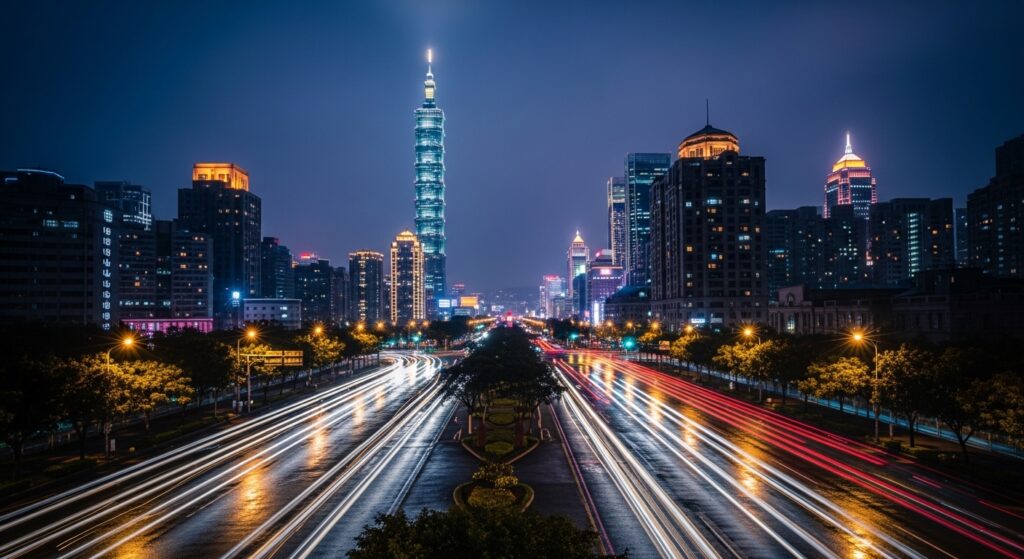 板橋酒店區域夜景與店型差異示意