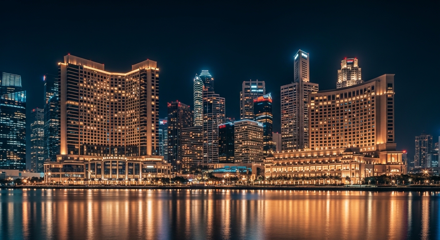 香港酒店夜景與尖沙咀灣仔地區工作情境主題，主關鍵字出現