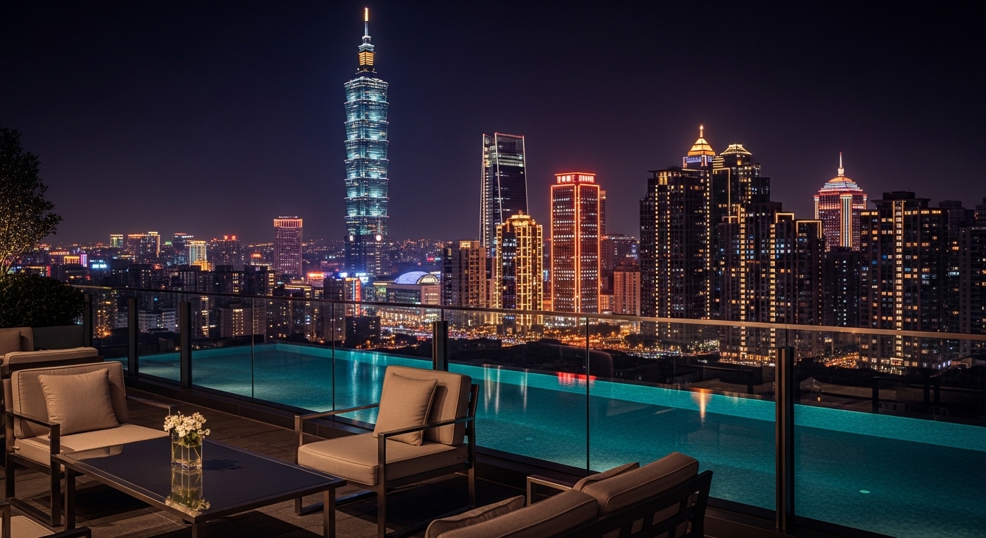 酒店學習線上課程的夜景高雅風格意象