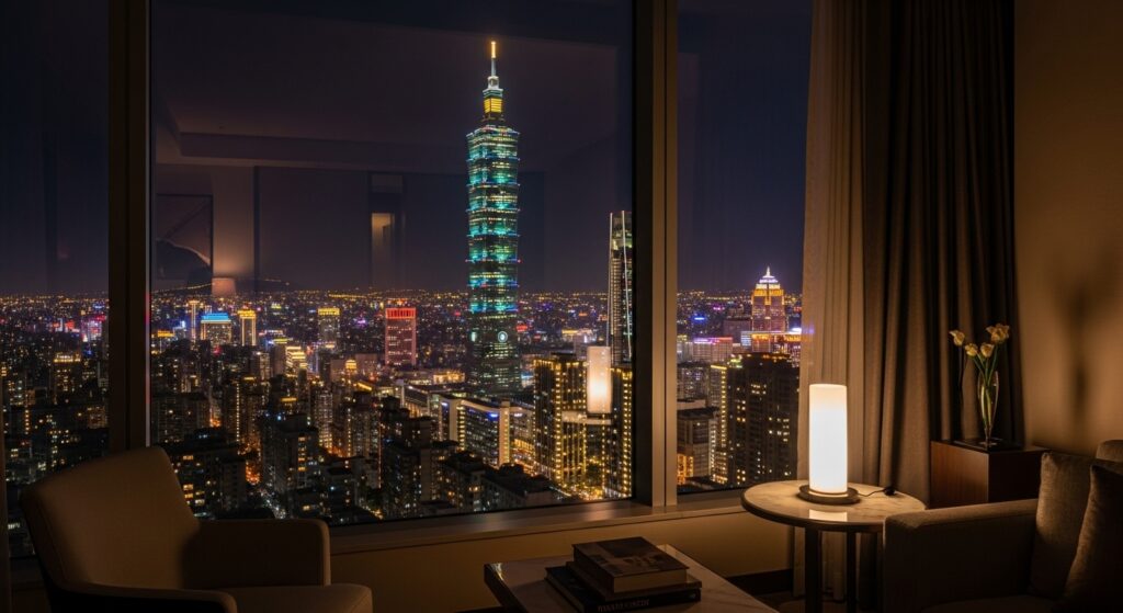 媽媽桑在夜晚酒店現場的專業形象與工作場域