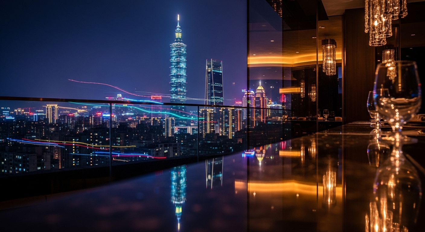 酒店戀愛主題：圈內圈外差異夜晚台北都會風景