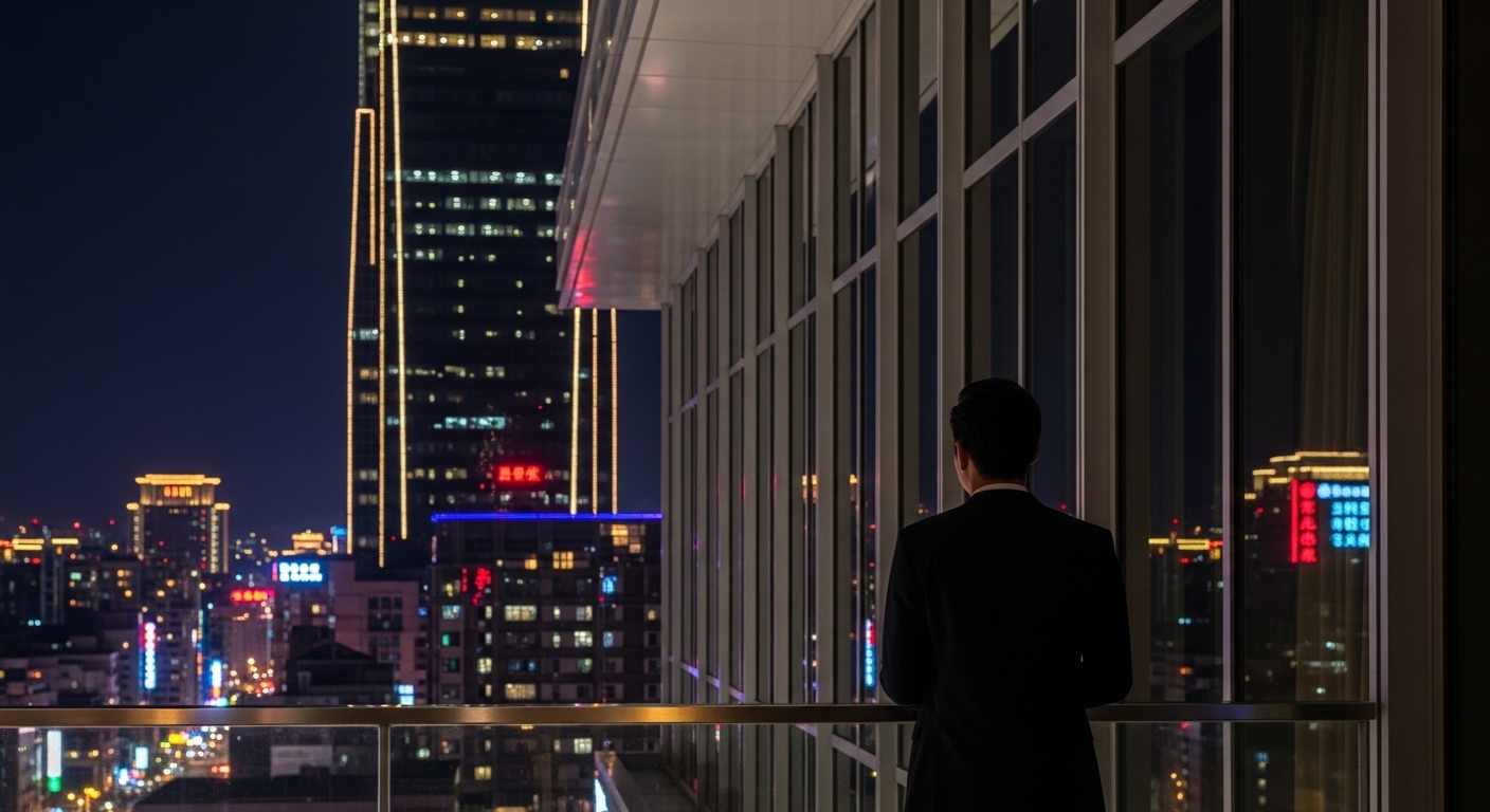 酒店治裝專業穿搭於台北夜景，女性職涯形象