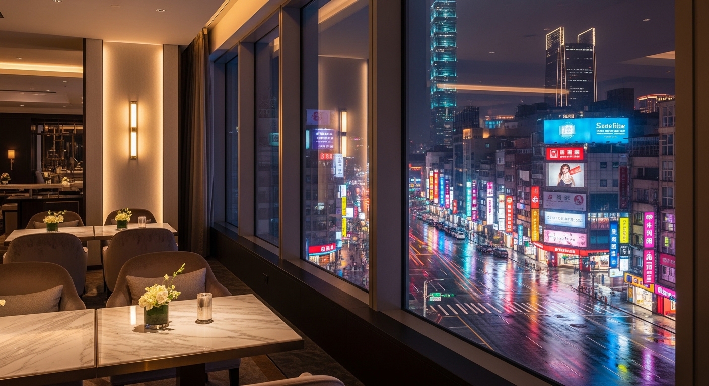 酒店領檯與少爺工作內容的專業場景示意，夜間風格