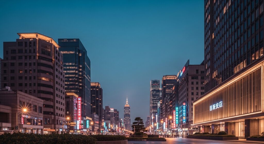 唯美酒店經紀產業觀察示意圖：夜景與職涯成長