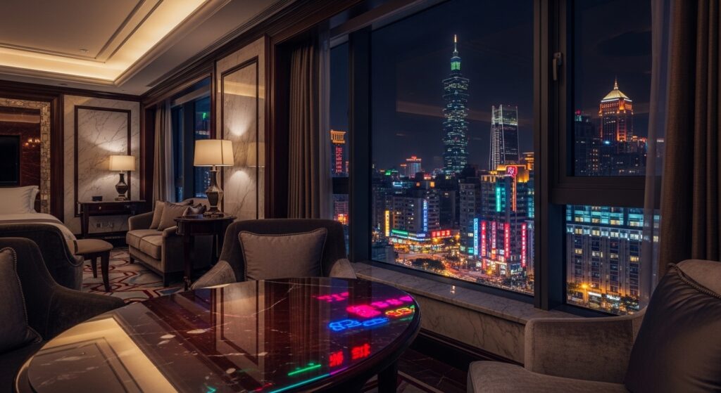 酒店問題相關夜間場景與專業思考，唯美經紀風格