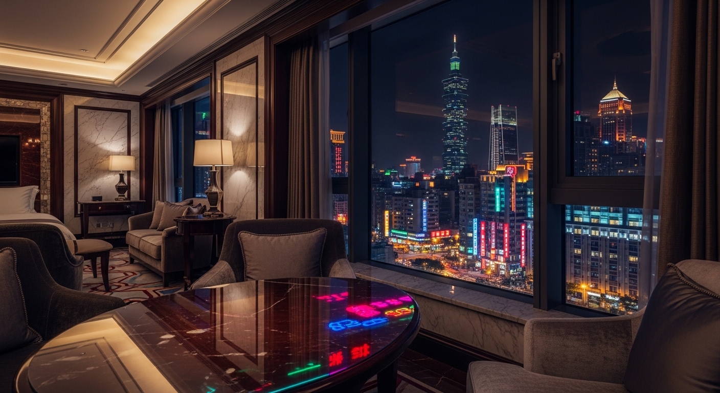 酒店問題相關夜間場景與專業思考，唯美經紀風格