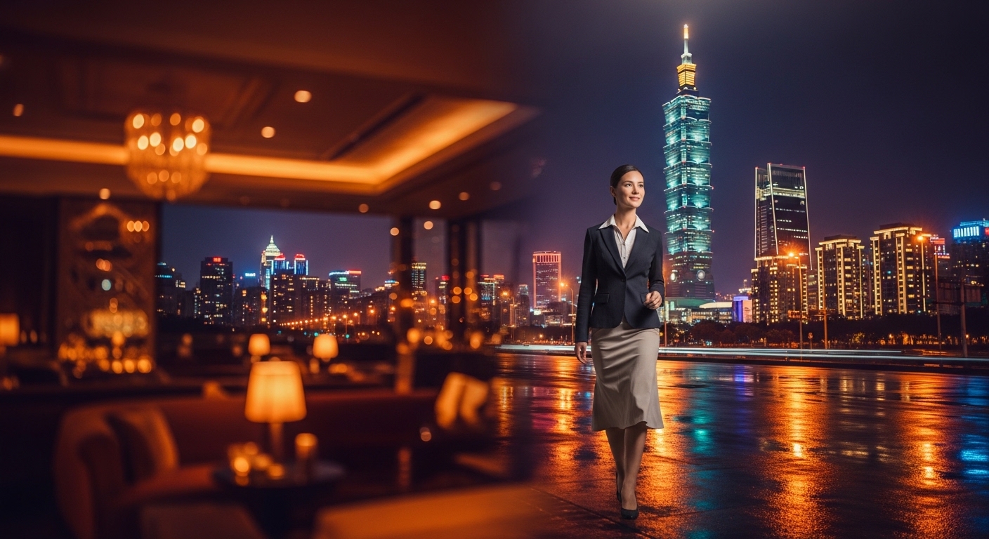酒店經紀專業工作場景概覽，夜景與專業風格