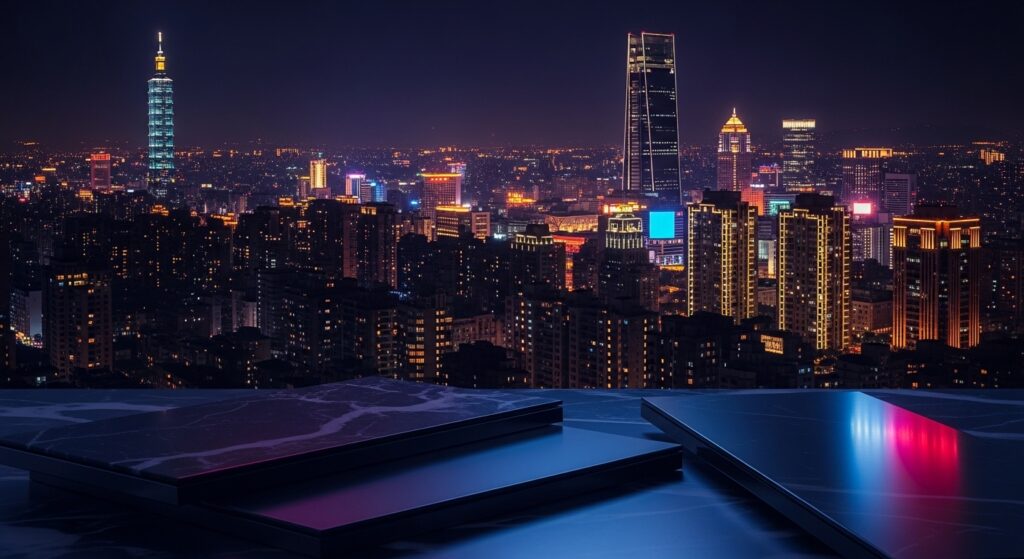 酒店歧視相關內容的夜景氛圍，專業與中性，主關鍵字酒店歧視