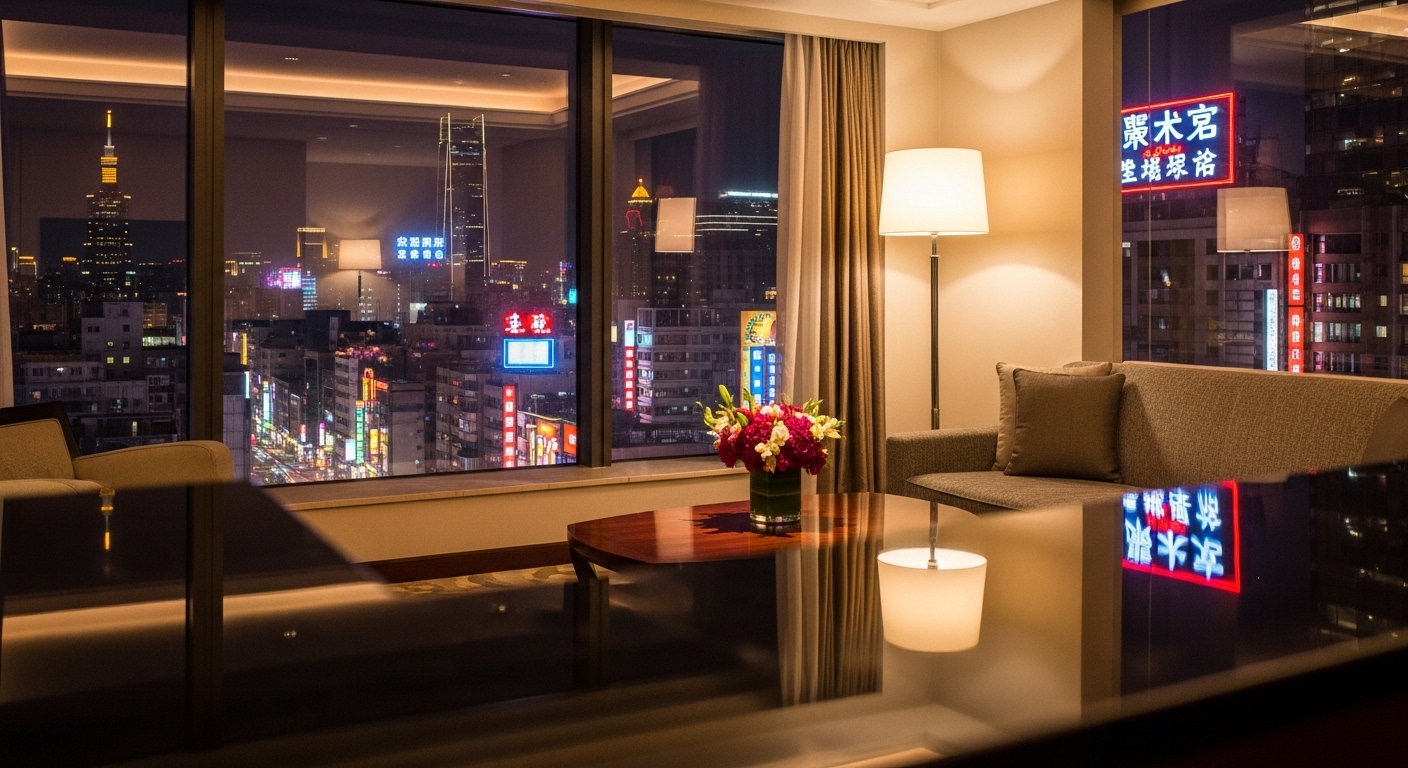 酒店低消 主題 夜景 與高端酒店風格 圖像說明