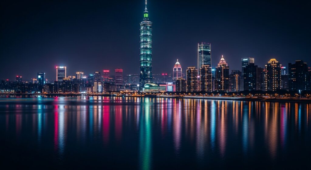 酒店買車 夜晚台北城景與專業職涯風格圖片