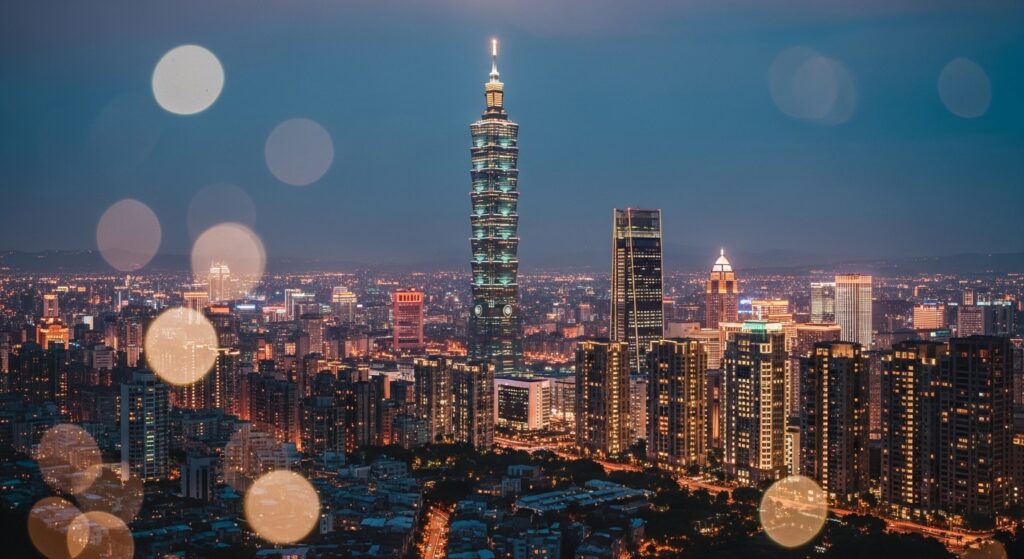 酒店租屋主題：夜間台北城市景觀與專業女性居住環境