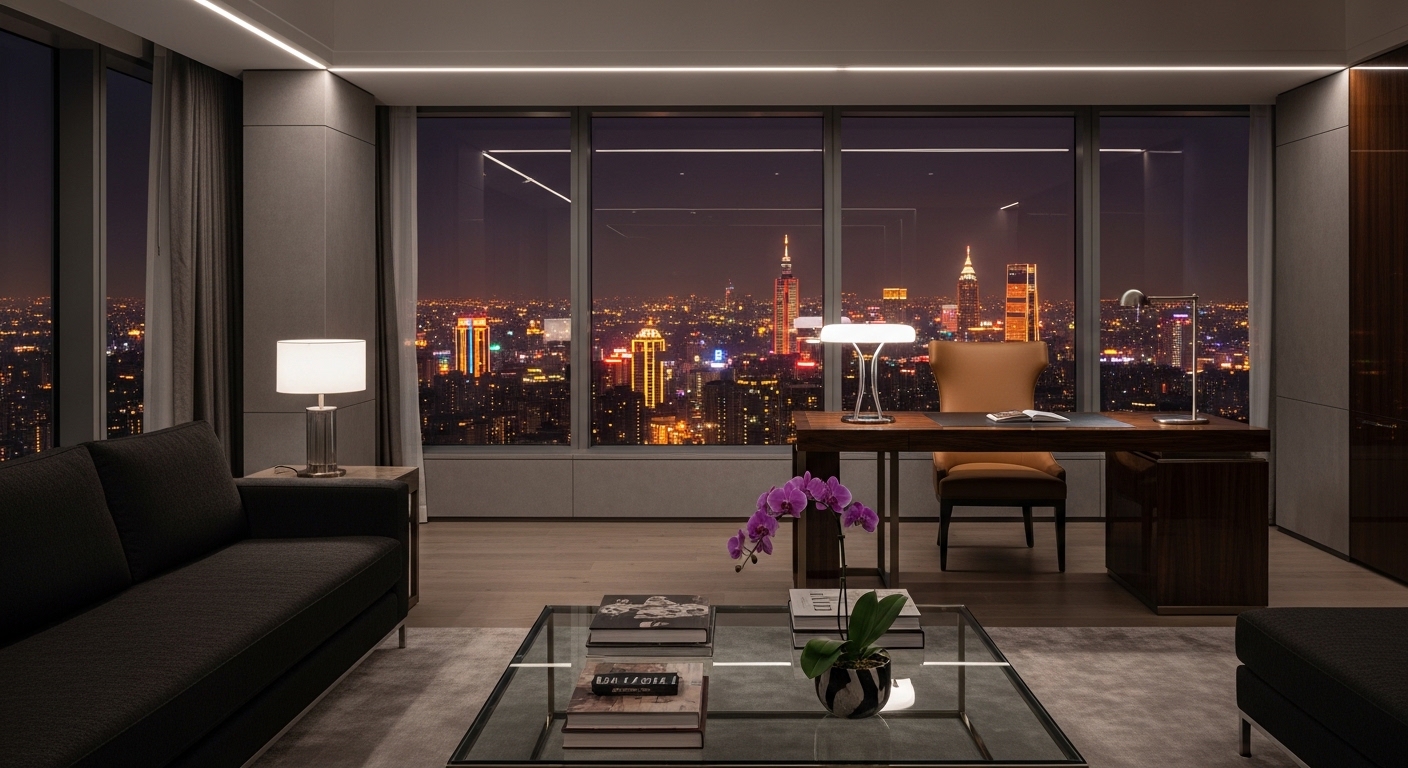 唯美酒店經紀職涯觀察主題封面 夜景與專業形象