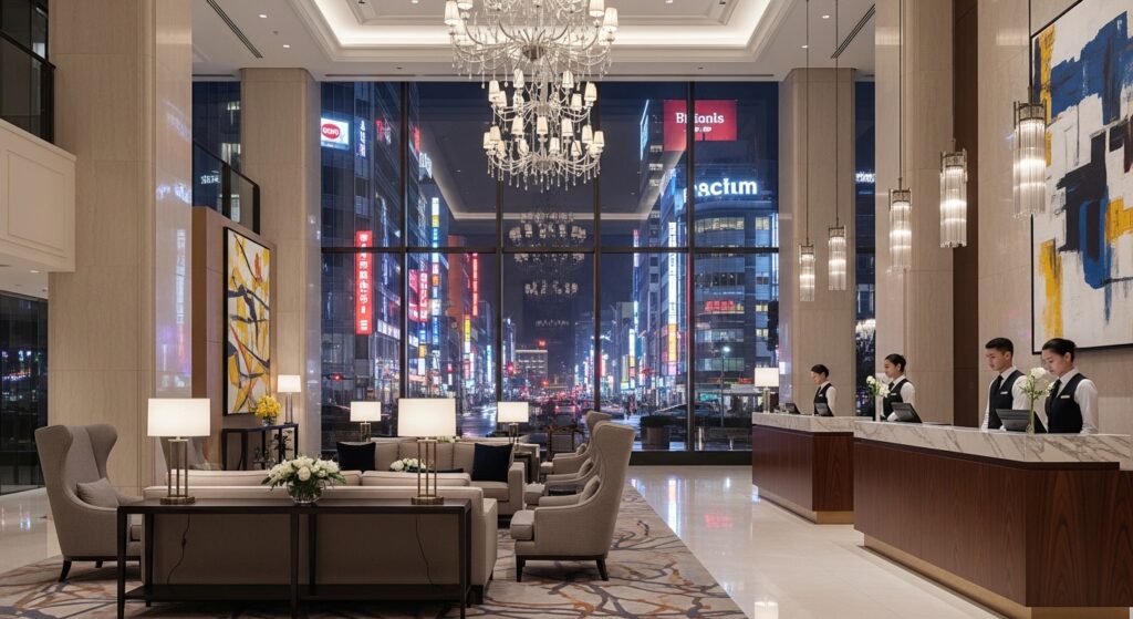 酒店衝突相關場景：專業經紀團隊在場內觀察與指引