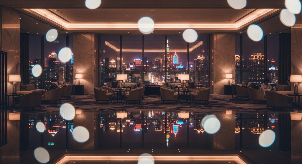酒店社交 夜景氛圍：台北夜晚高端場域影像