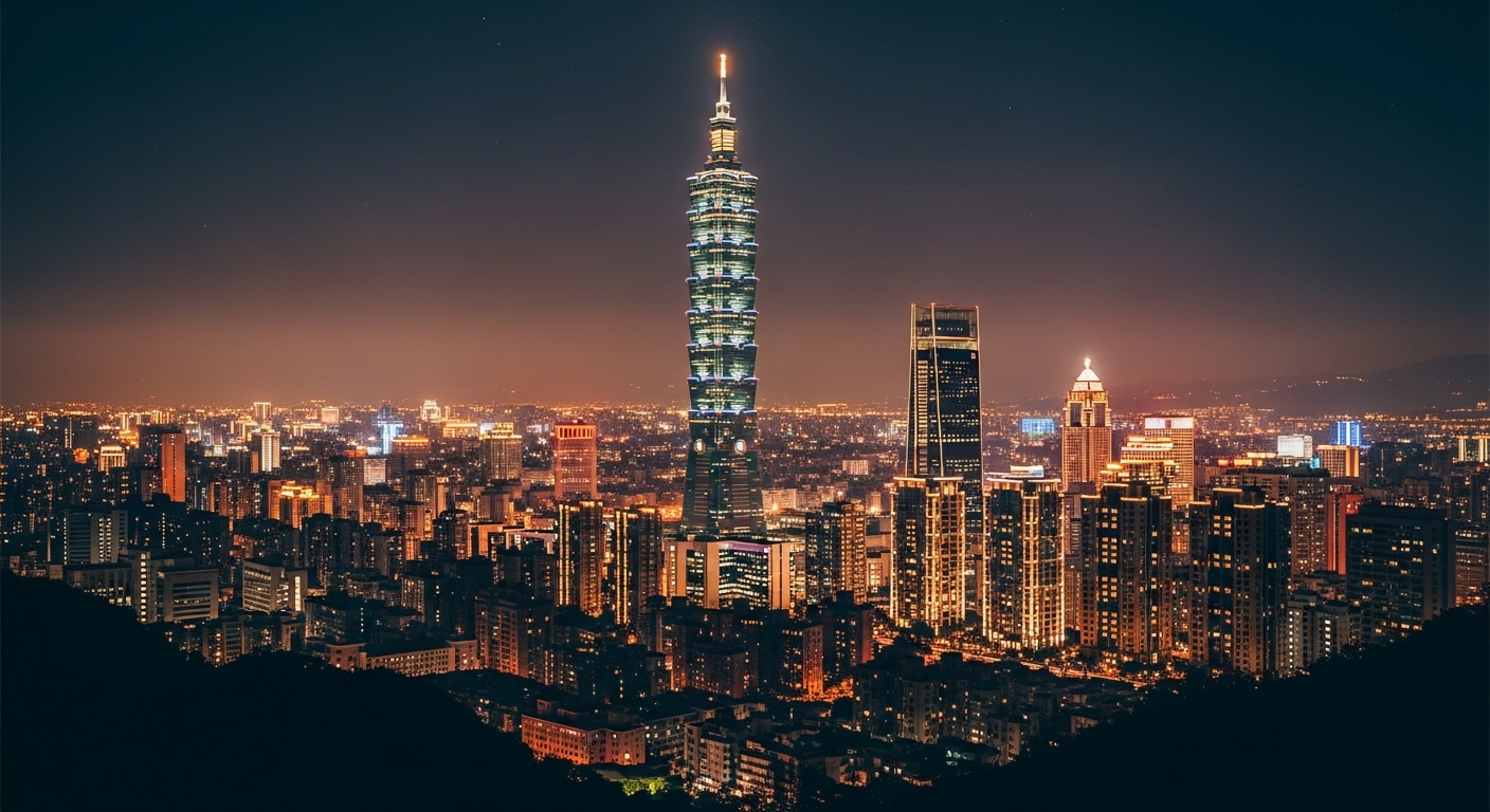 酒店黑話 主題的夜間都會風景，展現職場專業氛圍的夜晚都會景觀