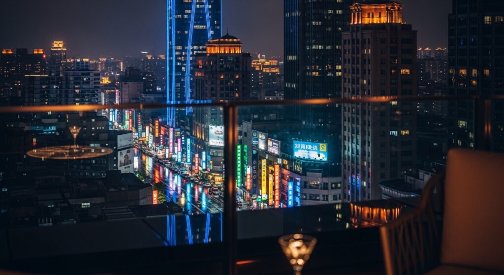 台中酒店相關專業職涯指引與夜生活城市景觀，凸顯台中酒店產業專業氛圍