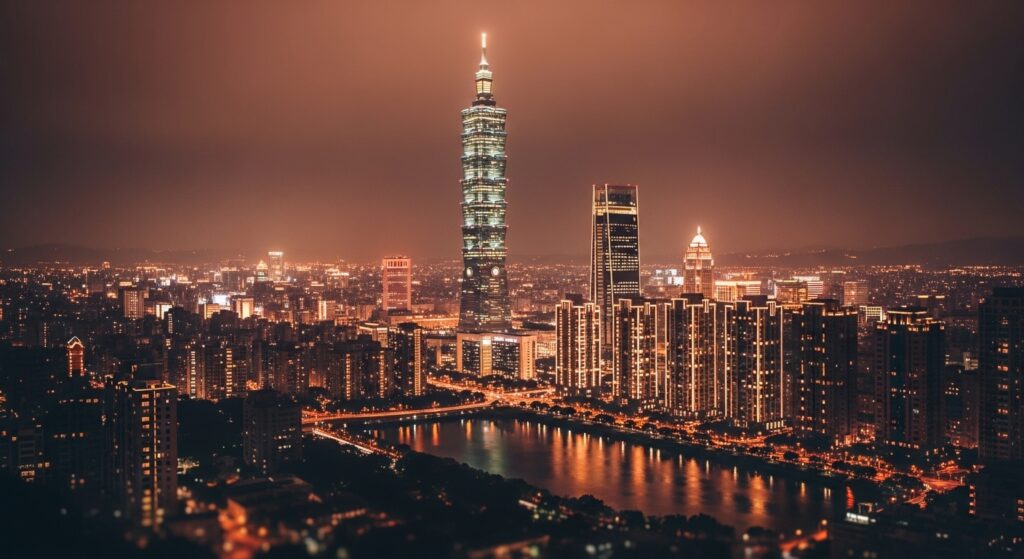 酒店心理諮商相關專業場景，夜間台北商務氛圍