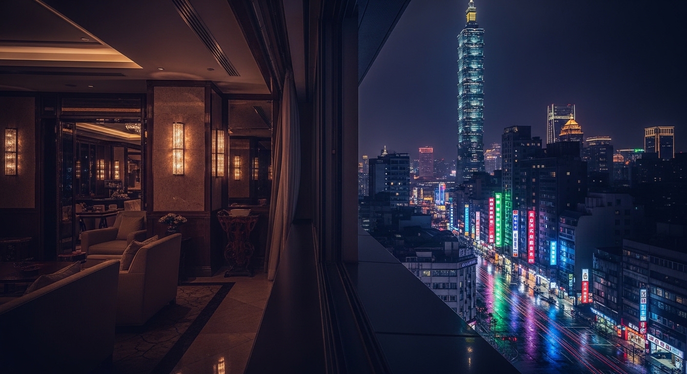 酒店經紀產業 新進女性職涯觀察的夜景風格海報