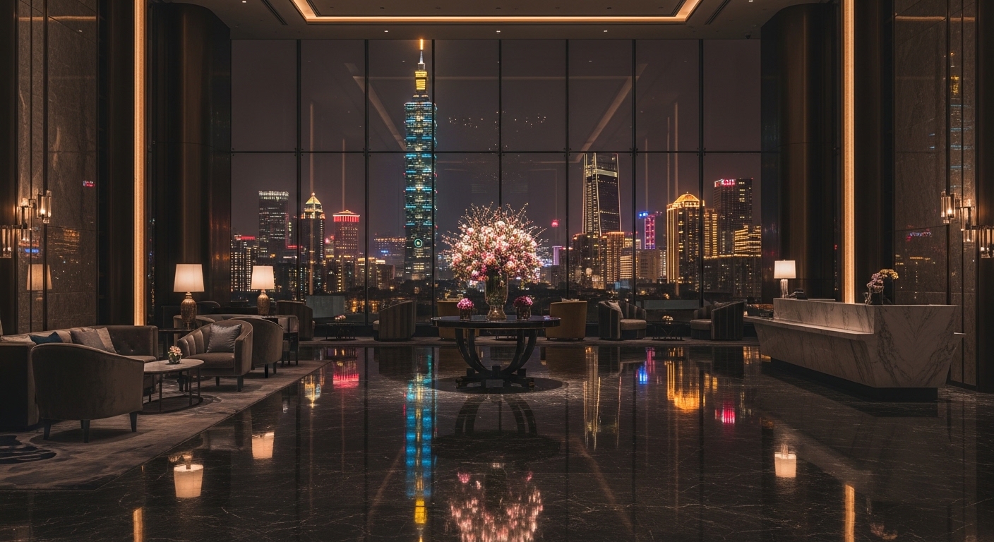 外籍商務客接待情境與語言挑戰的照片說明，顯示專業接待氛圍