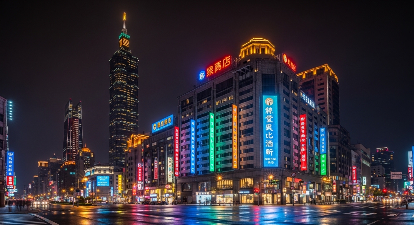 夜晚台北夜景與酒店工作主題，與酒店男友相關內容之視覺說明