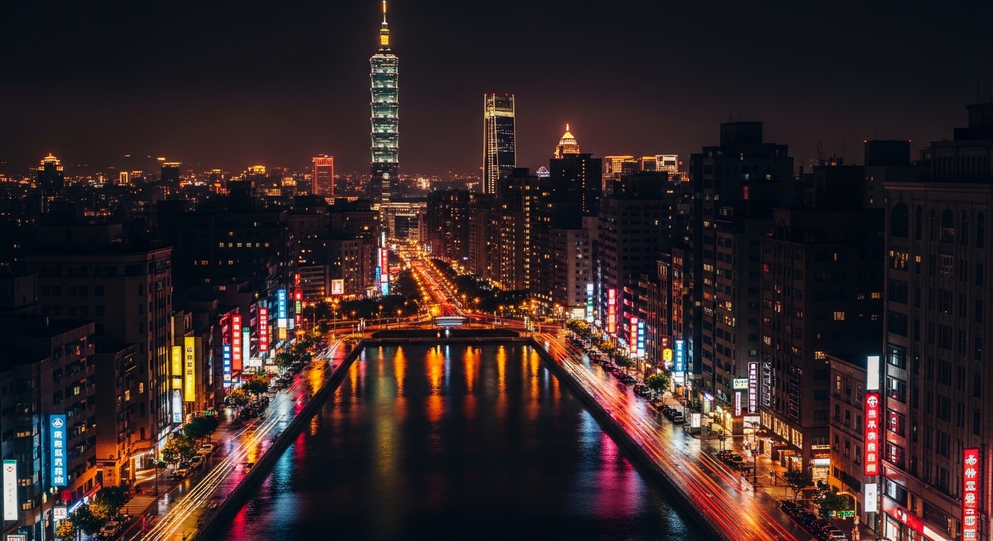 酒店聲音訓練的專業氛圍，夜晚台北風情與高級風格