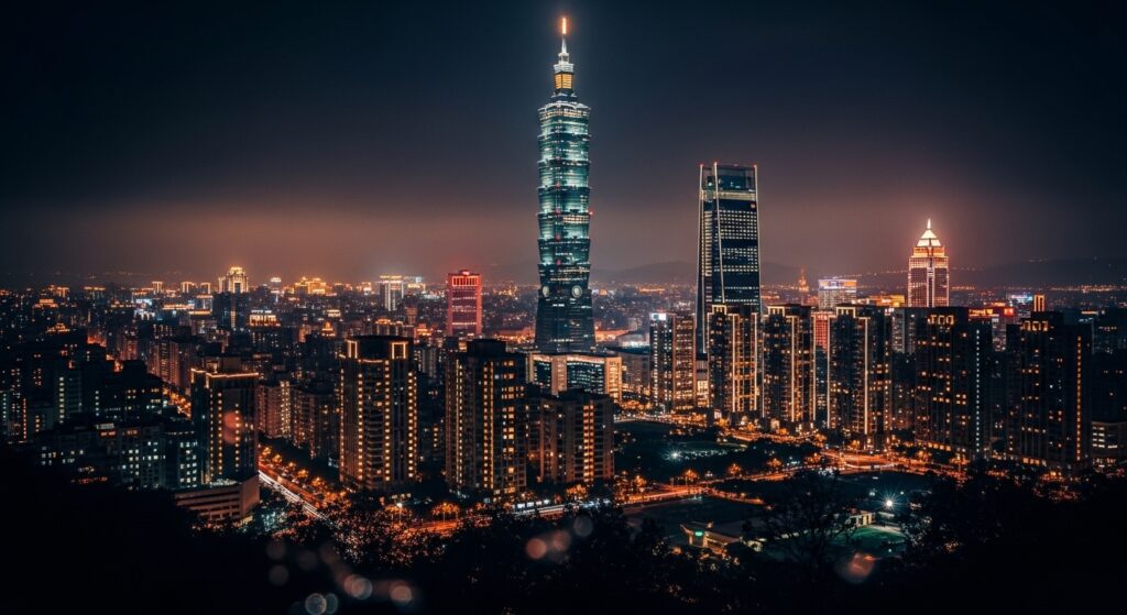 高檔酒店職涯指引的夜景與專業風格意象，專注於女性就業