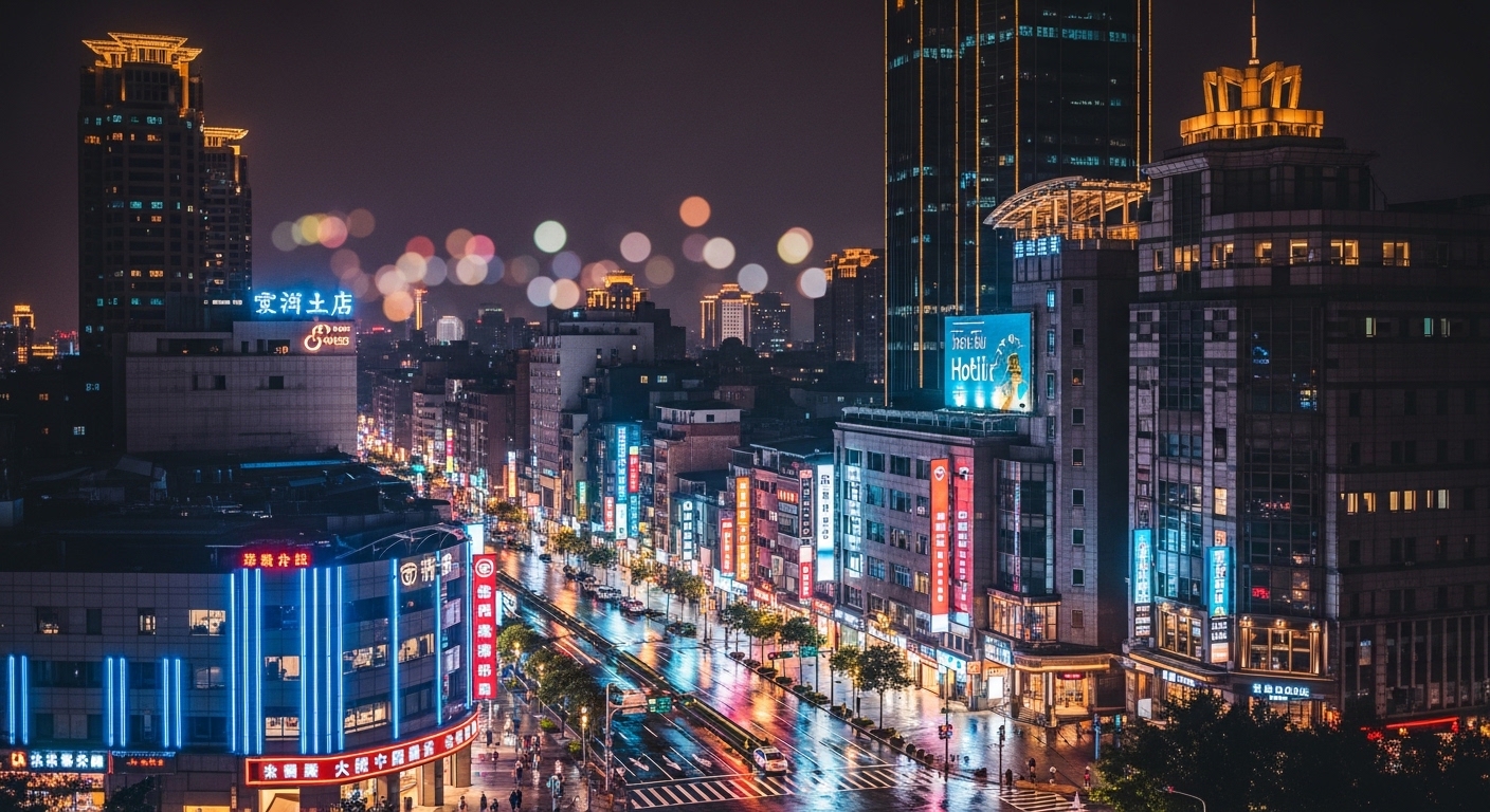 酒店經紀產業夜晚場景示意，專業與職涯發展並重