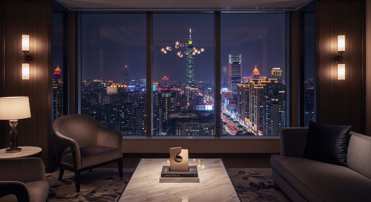 酒店諮商師專業形象｜夜間台北豪華酒店氛圍