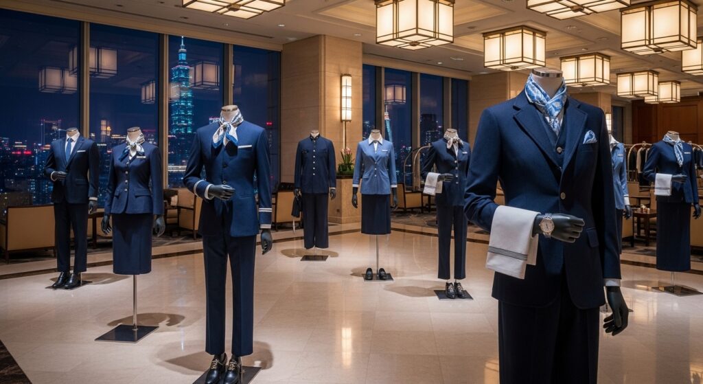 酒店穿搭示例：專業制服與妝容要點