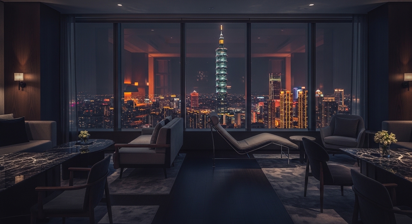 中國客人在台灣酒店的偏好與需求場景，夜景與商務氛圍