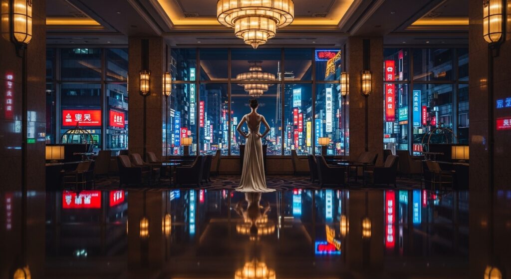 酒店語言專業形象在台北夜景背景