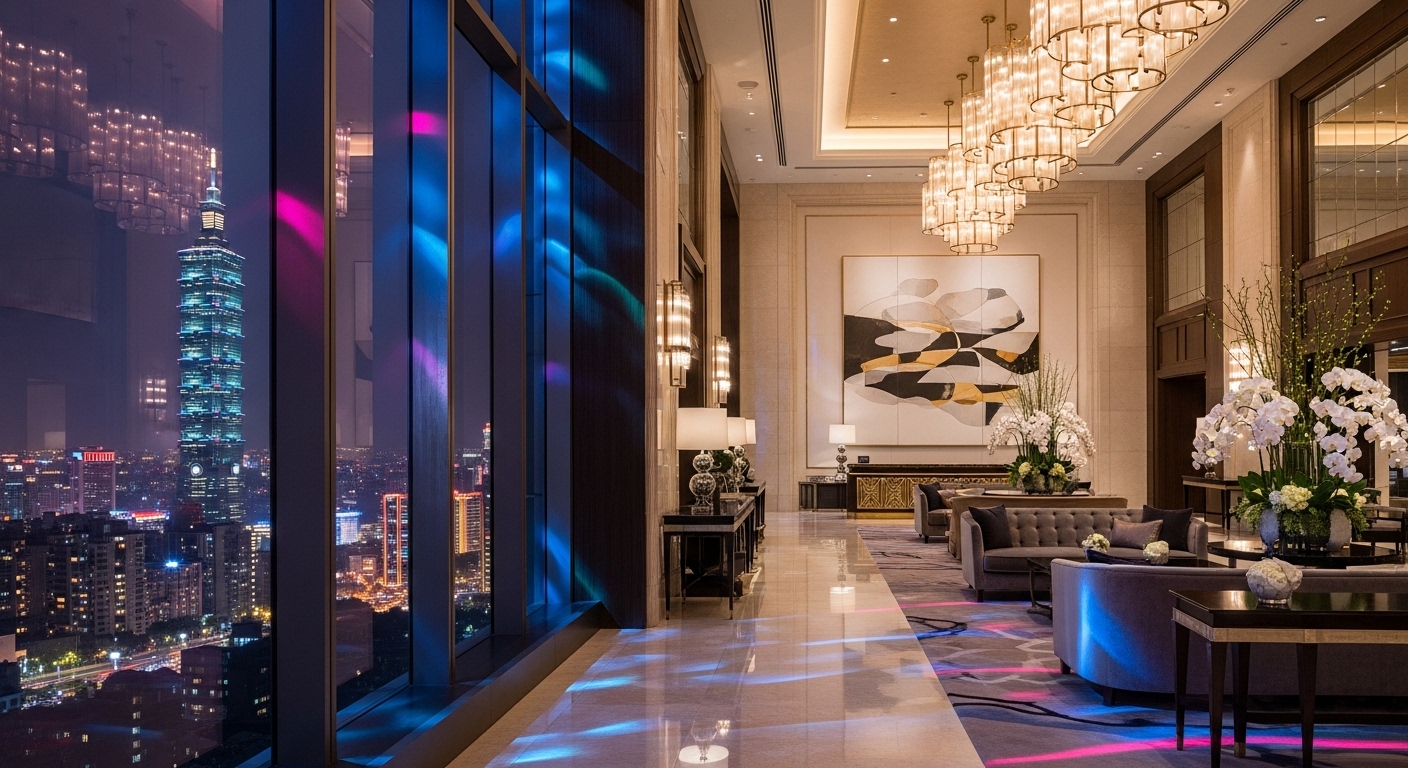 酒店醫美預算規劃相關圖像，夜生活氛圍與專業風格並存