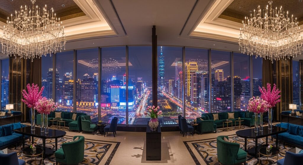 酒店客戶 LINE 管理分群與回訊實務，夜景風格示意圖