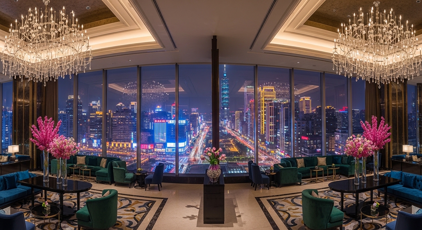 酒店客戶 LINE 管理分群與回訊實務，夜景風格示意圖