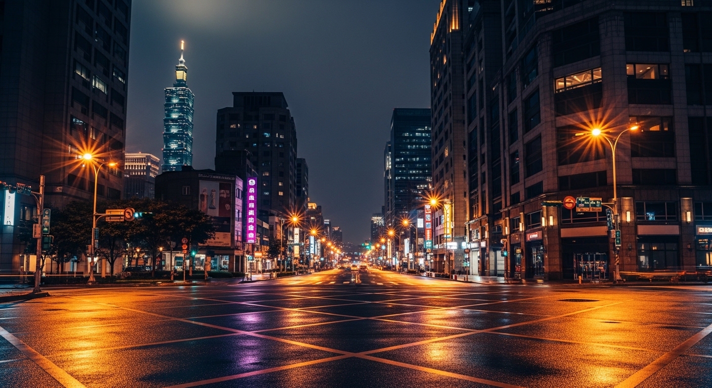 唯美酒店經紀團隊夜間台北城市景觀