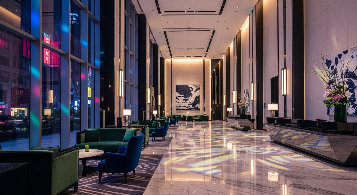 演藝圈客人在酒店場景中的專業互動示意