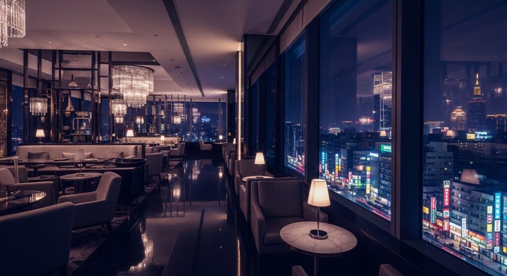 暑假酒店打工場域夜景概念，台北夜景氛圍與職場訓練場景