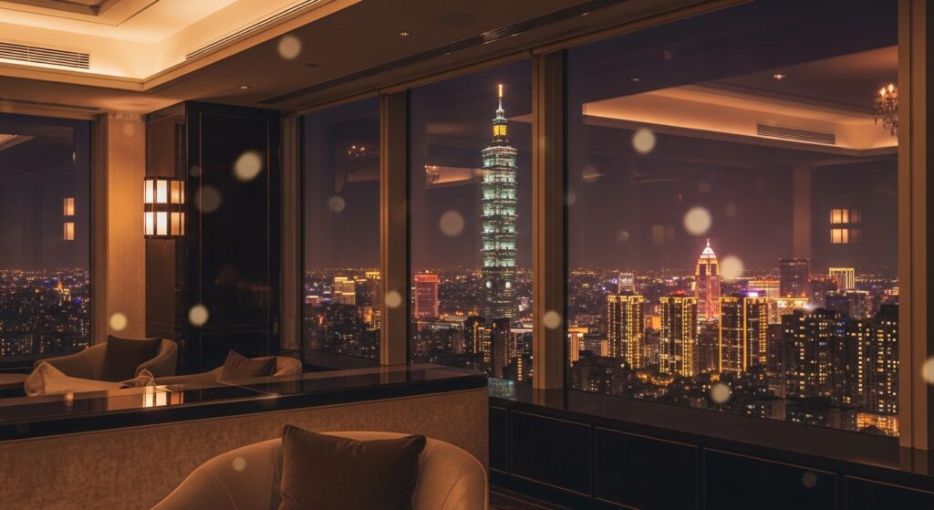 北漂酒店 夜景與 城市光影，台北 夜生活 氛圍