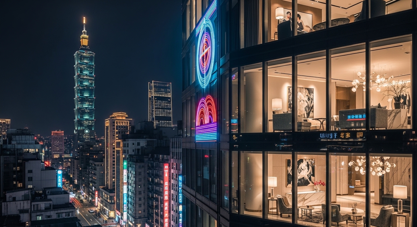 唯美酒店經紀專業形象：台北夜景與工作場域