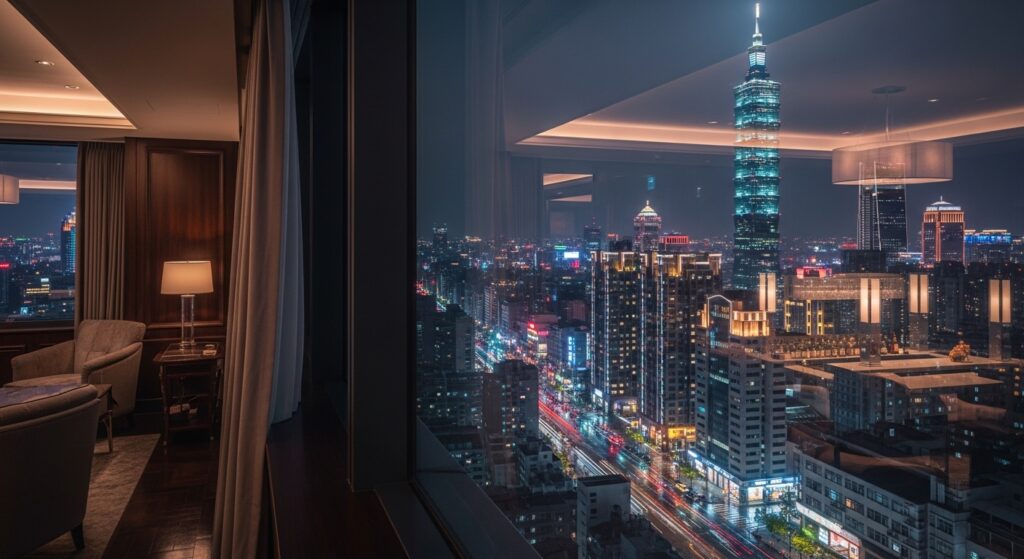 酒店性病相關健康教育夜景示意，專業且穩健的夜城風格