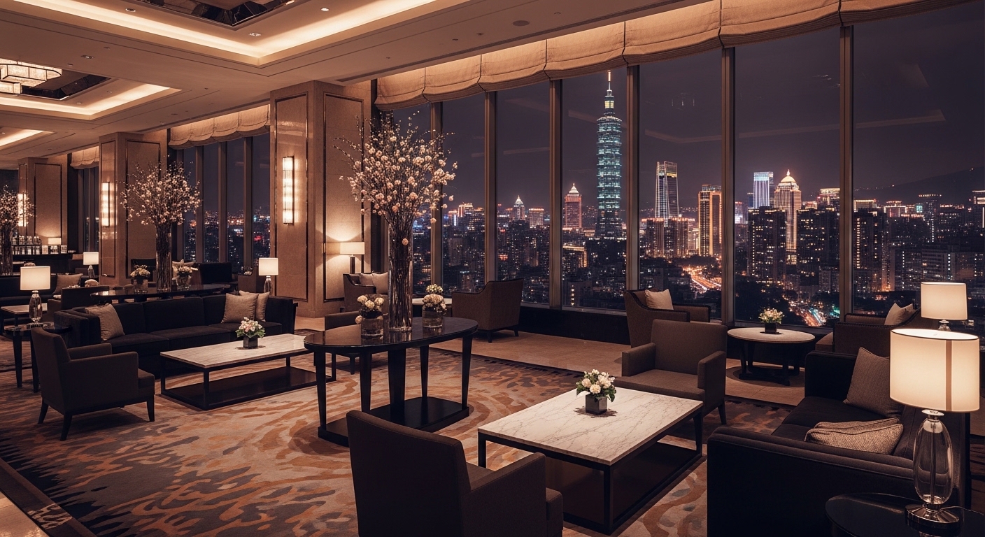 酒店公主工作場域的夜晚高雅氛圍與台北夜景